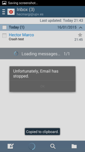 Mail fallata su Android 4.2.2.0200 Jelly Bean, rischio DoS
