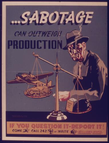SABOTAGE CAN OUTWEIGH PRODUCTION NARA 515321