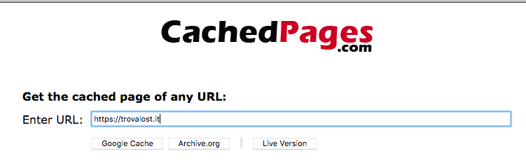 come usare cachedpages.com per recuperare copie cache di pagine web