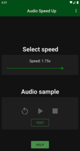 audio speed up esempio