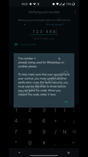 doppio codice verifica whatsapp