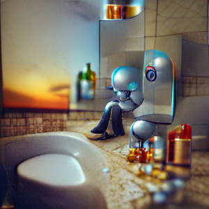 A robot thinking about himself and his life
