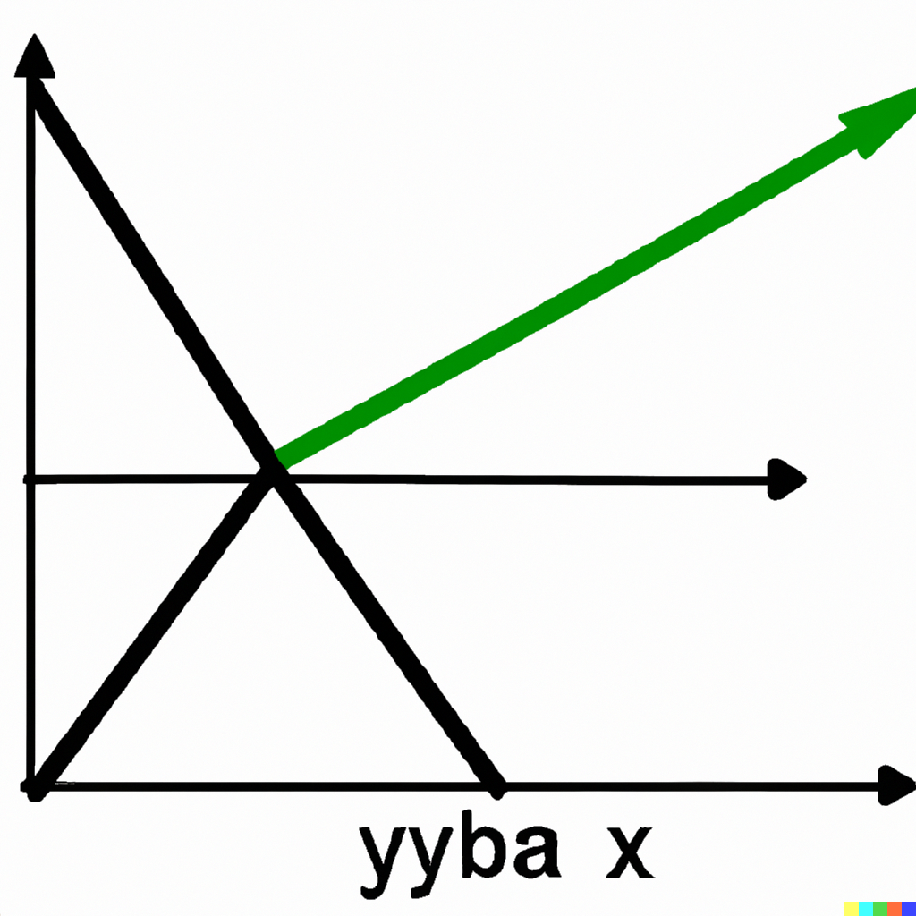 DALL·E 2022 10 09 11.58.07 an x y graph showing a simple equation like Yaxb