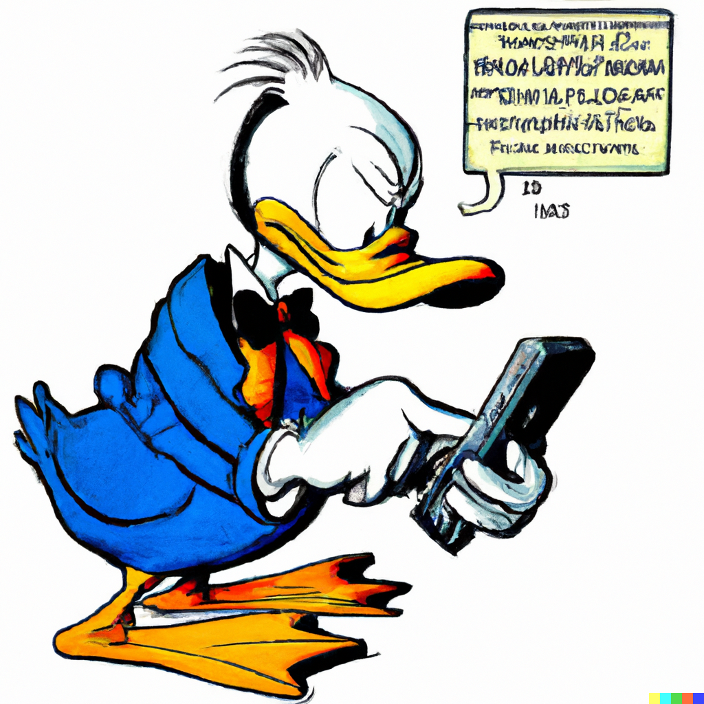 DALL·E 2022 11 01 18.35.37 Scrooge McDuck using twitter