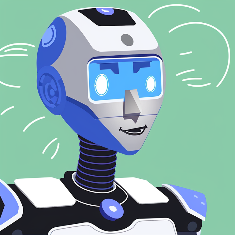 0 a robot while thinking with facial expression