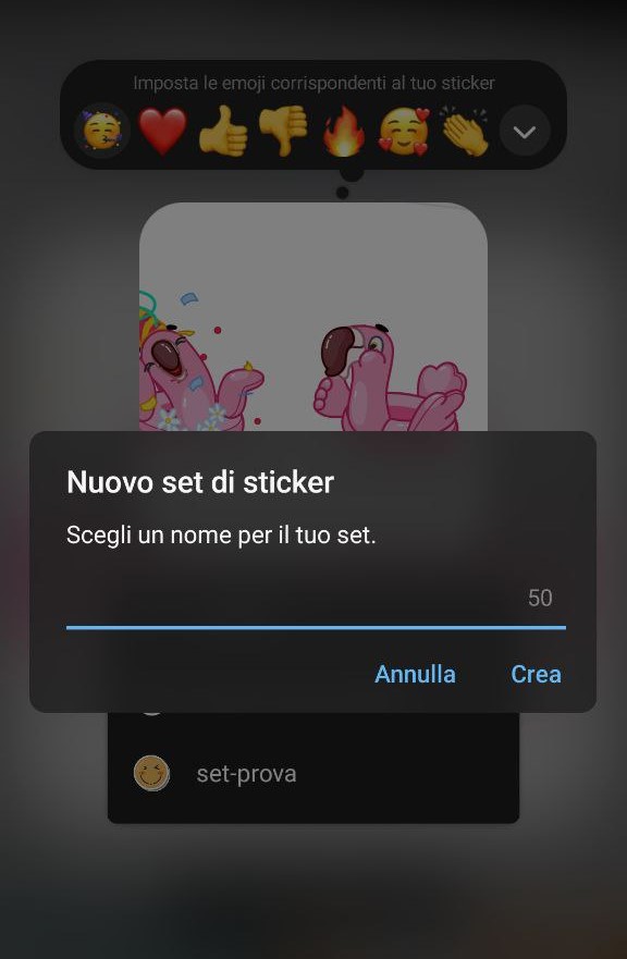 creare set sticker telegram da cellulare